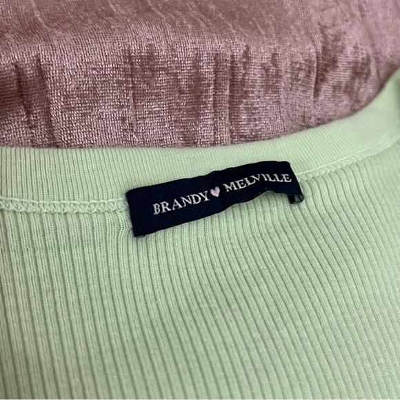 Brandy Melville Green Paige Cardigan Button Up Top - Picture 6 of 6